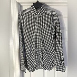 Shipley & Halmos Black and White Gingham Shirt